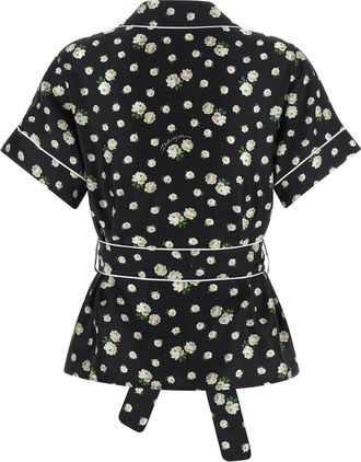 Dolce & Gabbana Womens Black Silk Blouse
