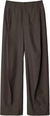 Christophe Lemaire Baggy Pants - Dames - Wijde Broeken - Bruin - 2XS - Wol - Broeken