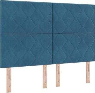 vidaXL Letto A Molle Con Testiera Blu Scuro 160 X 200 Cm Velluto Vidaxl