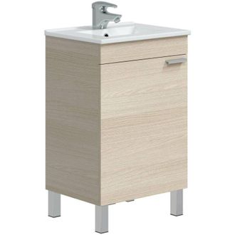 Dmora Dmora - Bajo el armario Iselle, Mueble de baño, Contenedor de lavabo, Mueble fregadero, 50x39 h80 cm, Roble