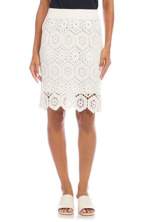 Karen Kane Open Stitch Skirt in White at Nordstrom, Size X-Small