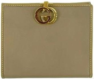 Gucci Pre-owned Wallets, male, Beige, Size: ONE SIZE Pre-owned Leather Wallet