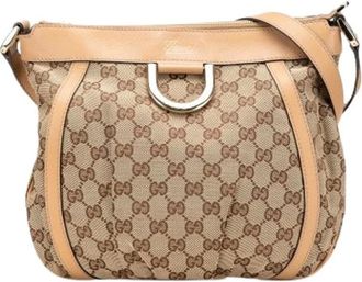 Gucci Pre-owned Shoulder Bags, female, Brown, Size: ONE SIZE Pre-owned Canvas Crossbody Bag