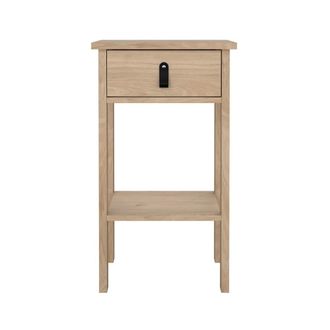 ebuy24 Mesita de noche madrid 1 caj&oacute;n, 1 estante decoraci&oacute;n roble