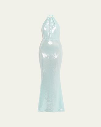 Retrof&ecirc;te Elexa Sequined Halter Dress