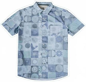 Vissla Mens Sun Dialed Short Sleeve Shirt In Aqua