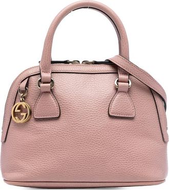 Gucci Pre-owned Gucci Mini Leather GG Charm Dome Satchel Ladies 449661 493492