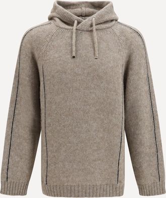 Giorgio Armani Alpaca-knit Hooded Sweatshirt with contrasting trims Male 50