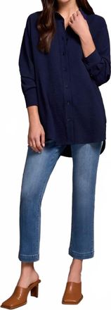 Tribal Stretch Woven Flowy Raglan Sleeve Shirt In Nightfall
