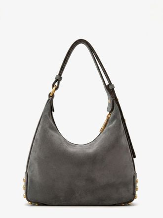 Tod's Womens Shoulder Bag Mini Suede Grey