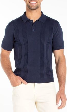 Liverpool L.A. Rib Cotton Polo Sweater in Navy at Nordstrom, Size X-Large