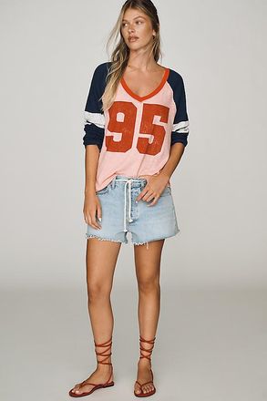 Pilcro 100% Cotton Long-Sleeve Varsity Shirt Top