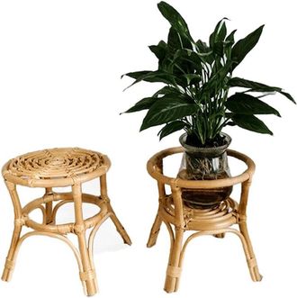 OEM Soporte Para Macetas De Rat&aacute;n Natural Tejido, Ideal Para Jardiner&iacute;a Y Decoraci&oacute;n De Interiores
