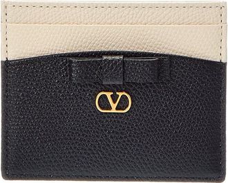 Valentino Vlogo Signature Leather Card Holder
