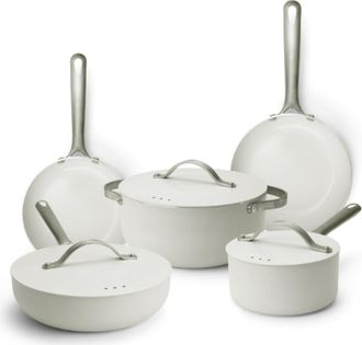 alva Mobi 8-Piece Nonstick Cookware Set in Cannoli Cream at Nordstrom