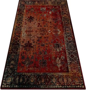 RugsX Wool carpet POLONIA BODRUM Ornament, frame ruby red 235x350 cm