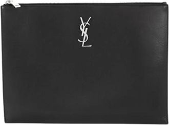 Saint Laurent Pre-owned Clutches, female, Black, Size: ONE SIZE Pre-owned Leather Clutch