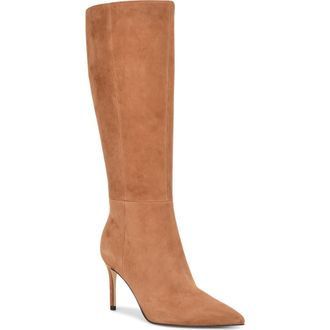 Nine West Cook Pointed Toe Knee High Boot in Dark Natural at Nordstrom, Size 6.5 Regular Calf