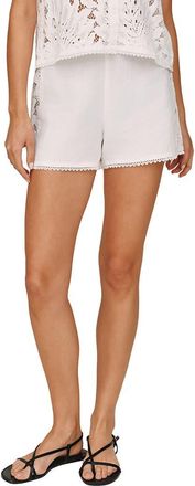 Bella Dahl Lace Panel Linen Shorts in White at Nordstrom, Size Medium