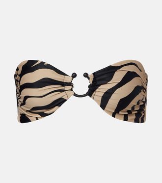 Johanna Ortiz Printed ring-detail bikini top