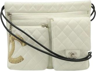 Chanel Pre-owned Vintage Cross Body Bag - Dames - Vintage Schoudertas - Wit - ONE Size - Leer - Vintage