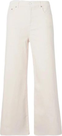 AG - Adriano Goldschmied Wide Leg Crop Jeans met hoge taille - Dames - Loose Fit Jeans - Beige - W29 - Katoen - Jeans