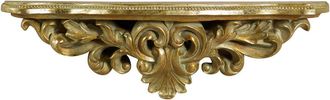 Biscottini International Biscottini - Estanter&iacute;a De Madera Con Acabado Pan De Oro Envejecido Made In Italy L45xf12,5xh14 Cm