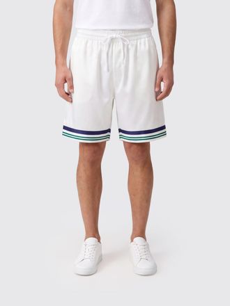 Casablanca Monogram Silk Shorts with Drawstring Waist
