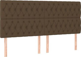 vidaXL Cabeceros 4 Unidades De Tela Marr&oacute;n Oscuro 100x7x78/88 Cm Vidaxl