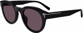 Tumi Grey Oval Unisex Sunglasses STU509 1BLA 50