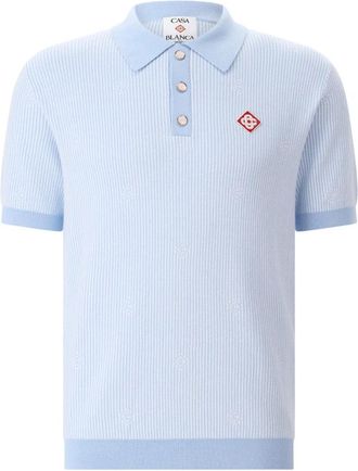 Casablanca Tops, Heren, Blauw, S, Katoen, Polo Shirt
