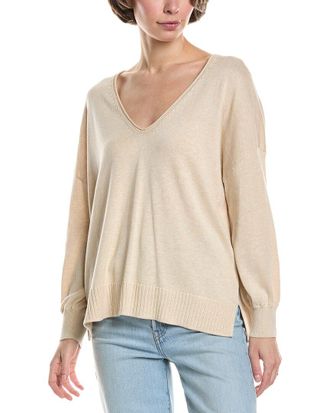 Lilla P 3/4-Sleeve Drop-Shoulder Sweater
