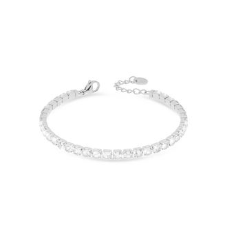 Freddy Bracciale Tennis in Argentato con Gemme Bianche