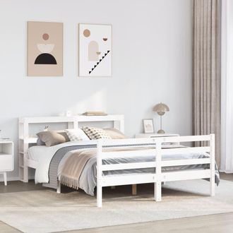 Berkfield Home Bed Frame without Mattress White 120x190 cm Small Double Solid Wood Pine