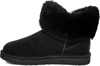 UGG (WMNS) UGG Cinched Fur Mini Snow Boots Black 1106909-BLK