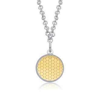 Rachel Glauber Eternal Harmony Two-Tone Circle Pendant Necklace