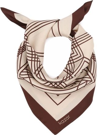 Kazar Luxe Zijden Sjaal - Dames - Zijden sjaals - Bruin - ONE Size - Accessoires