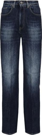 Dondup Jeans, Dames, Blauw, 7Xl, Denim, Blauwe Denim Jeans met Logodetails