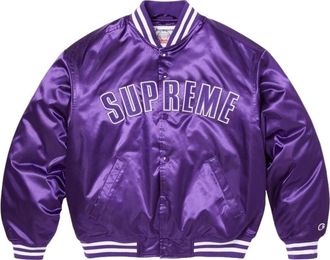 SUPREME x Champion SS26 Satin Varsity Jacket Purple SUP-SS26-170-PUR