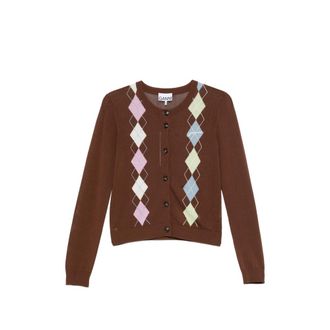 Ganni Argyle-pattern Button-up Cardigan