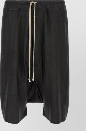 Rick Owens leather drop-crotch shorts