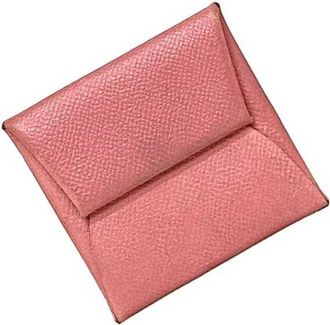 Hermès Pink Leather Togo Leather Coin Purse/Coin Case (Pre-Owned)