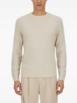 Herno diamond-pattern cashmere sweater - White