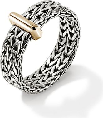 John Hardy Carved Chain Ring, Sterling Silver, Gold at Nordstrom, Size 9