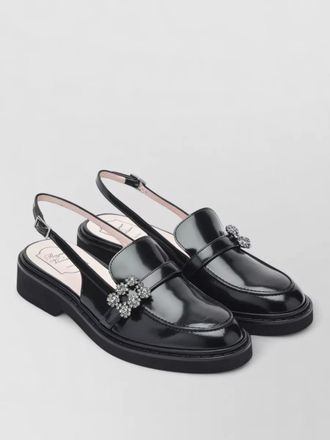 Roger Vivier loafers low heel glossy slingback embellished