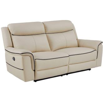 Vente-Unique Vente-unique - Divano 3 posti relax elettrico in Pelle Beige - adelio