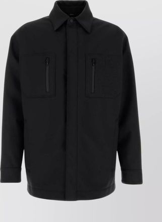 Fendi wool blend jacket with collar and zip pockets