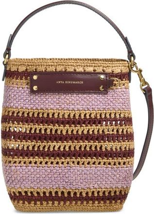 Anya Hindmarch Stripe Raffia Crossbody Bag in Iris at Nordstrom
