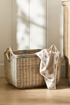 Anthropologie Round-Handled Rectangular Basket