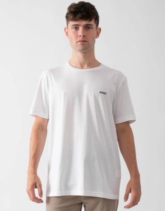 HUGO BOSS Mens BOSS Green Tee Pima Mens Logo T-Shirt - White 100 - Size: 40